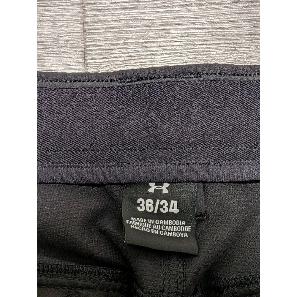 New‎ With Tag Under Armour Men's Black Storm Alpha Flat Front Pants Size 36x34